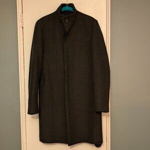 Theory Single-Breasted Coat in Wool Melton